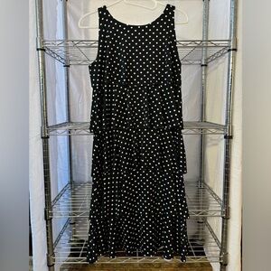 vintage vtg kim rogers petite stretch tiered polka dot dress